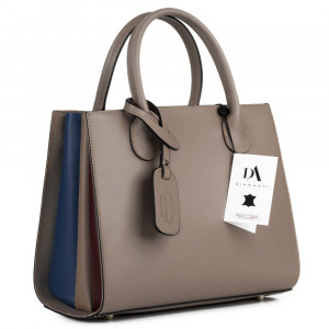 Geanta dama din piele naturala DiAmanti Franca Taupe Inchis